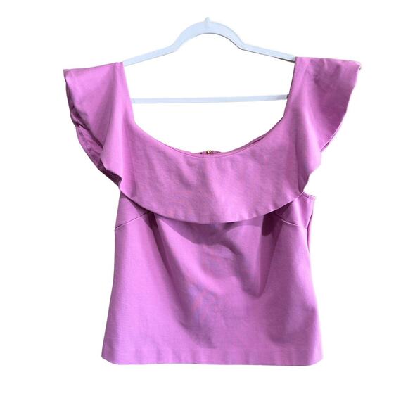 NWOT Ted Baker Pink Ruffle Off The Shoulder Top Women’s Blouse Size 5 US 10 /12 - Picture 3 of 12